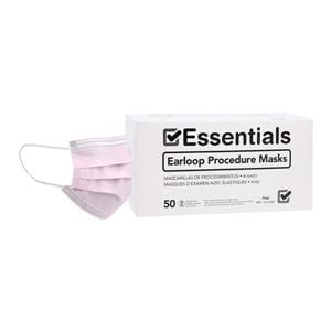 Essentials EDLP Procedure Mask ASTM Level 1 Pink Adult 50/Bx