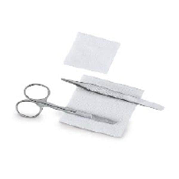 Suture Removal Tray 4-3/4" Delicate Serrated Forceps, 50 EA/CA