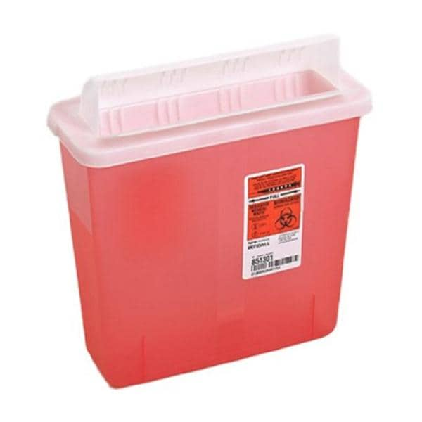 Sharps Container 5qt Trans Rd 4.75x10.75x11" Ld/Wd Opn Hrzntl Drp Plypro Ea