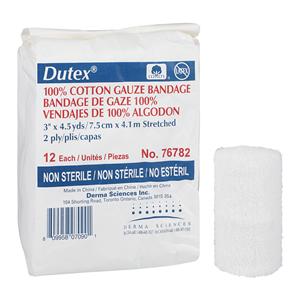 Dutex Conforming Bandage Cotton 3"x4.1yd 2 Ply Non-Sterile 96/Ca