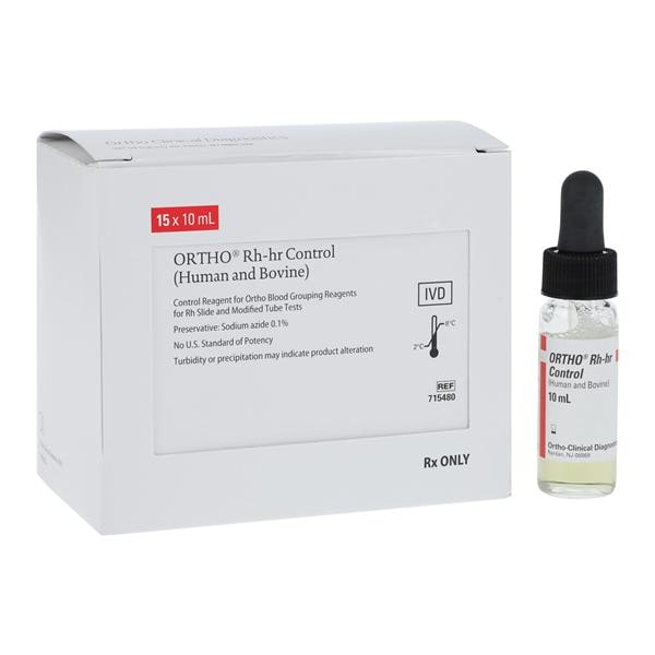 Ortho Control Rh-hR Standard 15x10mL For Slide/ Modified Tube Testing 15/bx