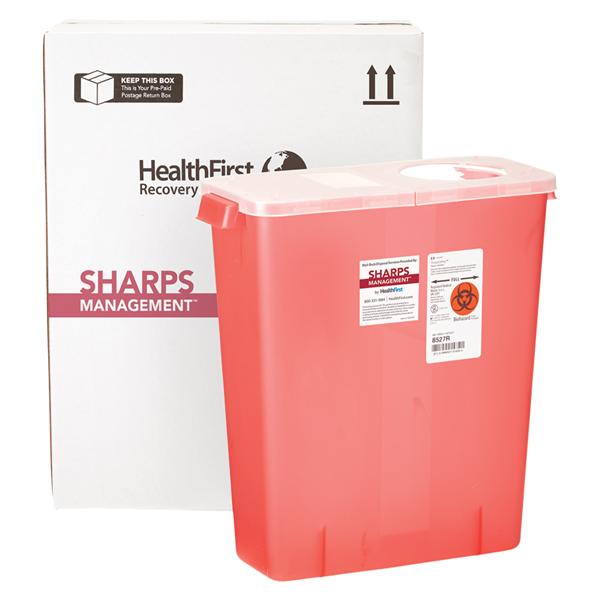 Mailer System Sharps Sharps Management 3gal Large Plstc Adj Rtr Clsr Rd/Wht Ea