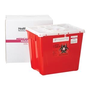 Sharps Management Mailer System 8gal Red/White 17x13x14" Closing Lid Plastic Ea