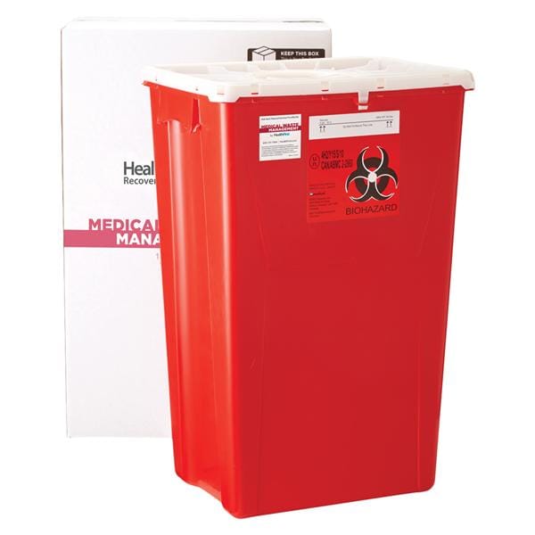 Sharps Management Mailer System 18g Red/Wht 17x12-1/4x24-1/2 Closing Ld Plstc Ea