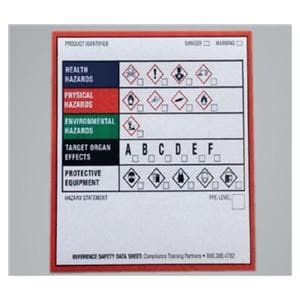 GHS Chemical Product 4x4" Informational Label 25/Pk