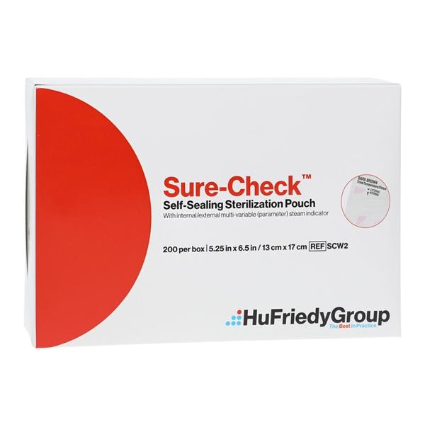 Sure-Check Sterilization Pouch 5.25 in x 6.5 in 200/Bx, 10 BX/CA