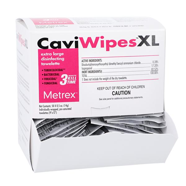 CaviWipes XL Surface Disinfectant X-Large Individually Wrapped 50/Bx