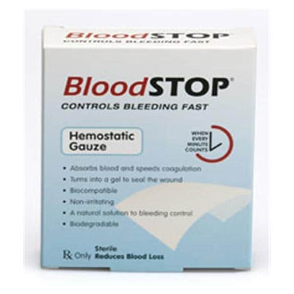 BloodStop Cotton Gauze Pad 2x4" Sterile Adhesive LF