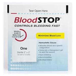 BloodStop Cotton Gauze Pad 2x2" Sterile Adhesive LF