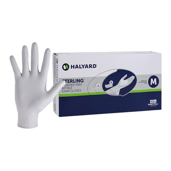 Sterling Nitrile Exam Gloves Medium Sterling Silver Non-Sterile