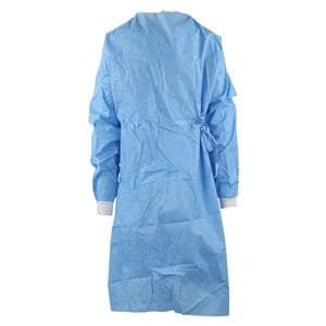 MicroCool Non Reinforced Surgical Gown AAMI Level 4 SFSMS XL Blu/Rd Nckbnd Ea, 30 EA/CA