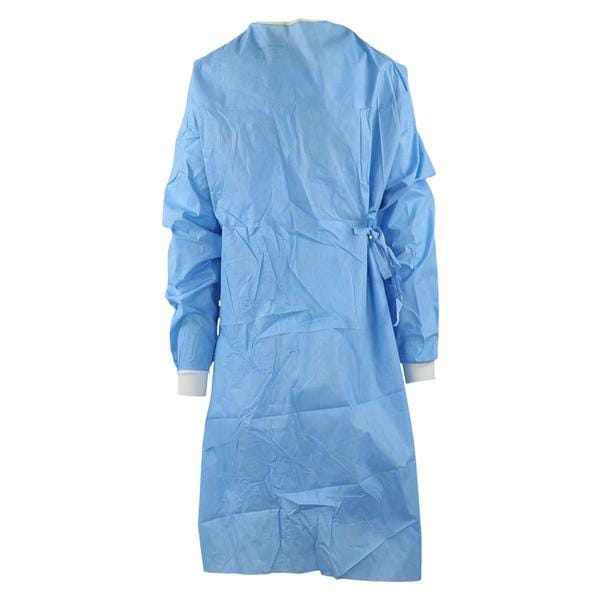 MicroCool Non Reinforced Surgical Gown AAMI Level 4 SFSMS XL Blu/Rd Nckbnd Ea, 30 EA/CA