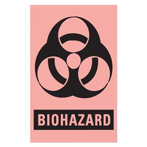 Labels Biohazard 3x2" 500/Bx 500/Rl