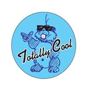 Removable Sticker Totally Cool Blue/White 1-3/4" 200/Rl