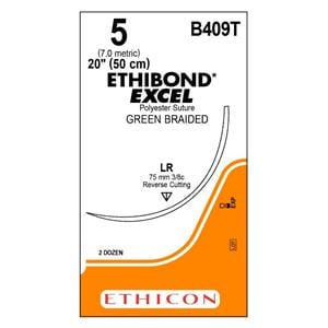 Ethibond Excel Suture 5 1x20" Polyester Braid LR Green 24/Bx