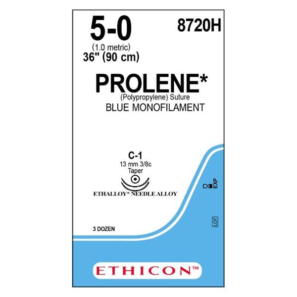 Prolene Suture 5-0 36" Polypropylene Monofilament C-1/C-1 Blue 36/Bx