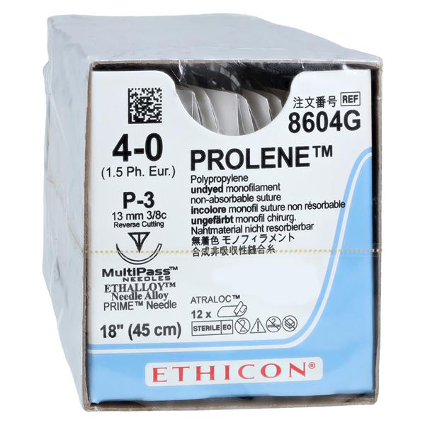 Prolene Suture 4-0 1x18" Polypropylene Monofilament P-3 Undyed 12/Bx