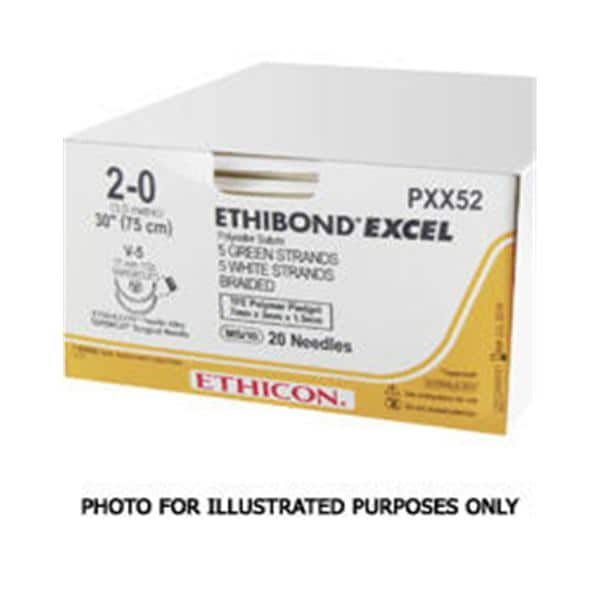 Ethibond Suture 6-0 1x18" Polyester Braid C-1/C-1 Green 36/Bx