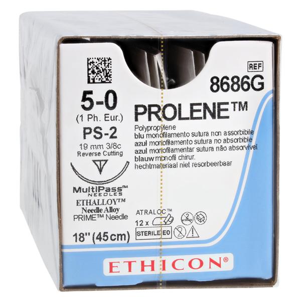 Prolene Suture 5-0 18" Polypropylene Monofilament PS-2 Blue 12/Bx