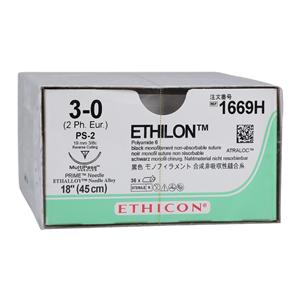 Ethilon Suture 3-0 18" Nylon Monofilament PS-2 Black 36/Bx