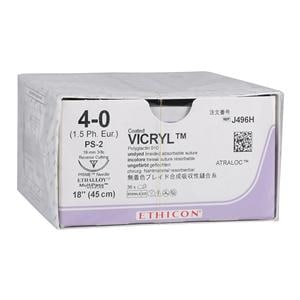 Vicryl Suture 4-0 18" Polyglactin 910 Braid PS-2 Undyed 36/Bx