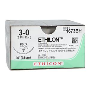 Ethilon Suture 3-0 30" Nylon Monofilament FSLX Black 36/Bx