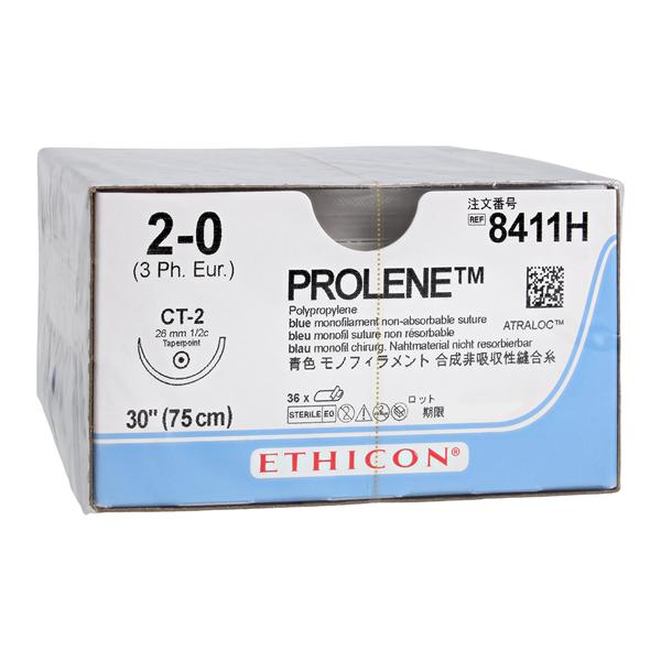 Prolene Suture 2-0 30" Polypropylene Monofilament CT-2 Blue 36/Bx