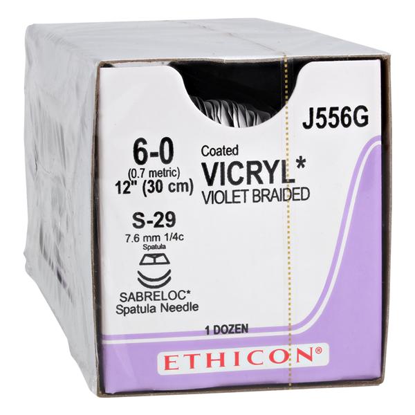 Vicryl Suture 6-0 1x12" Polyglactin 910 Braid S-29/S-29 Violet 12/Bx