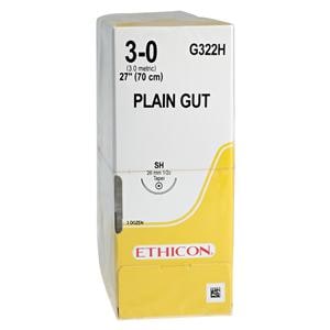 Suture 3-0 27" Plain Gut Monofilament SH Yellowish Tan 36/Bx