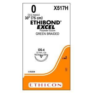 Ethibond Excel Suture 0 30" Polyester Braid OS-4 Green 36/Bx