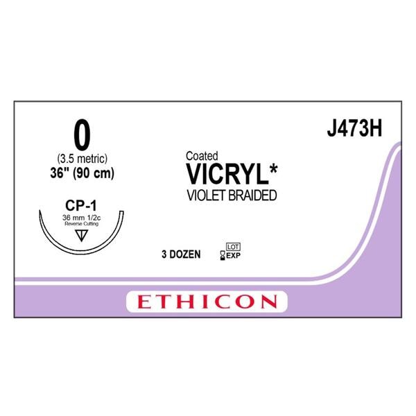 Vicryl Suture 0 36" Polyglactin 910 Braid CP-1 Violet 36/Bx