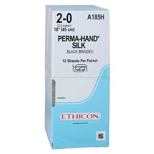 Perma-Hand Suture 2-0 12-18" Silk Braid Black 36/Bx