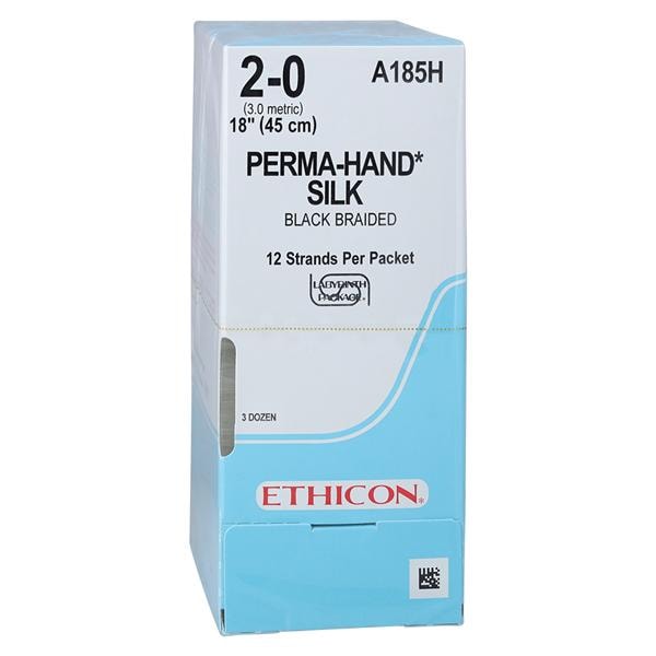 Perma-Hand Suture 2-0 12-18" Silk Braid Black 36/Bx