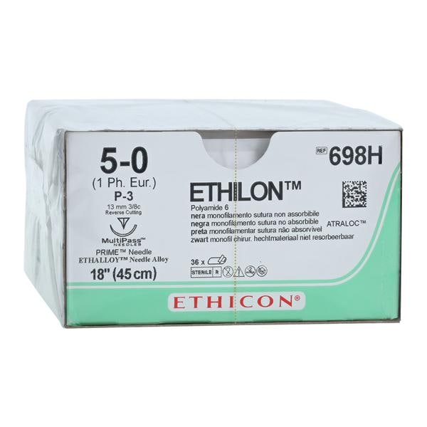 Ethilon Suture 5-0 18" Nylon Monofilament P-3 Black 36/Bx