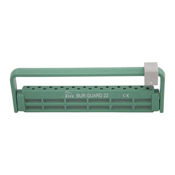 Steri-Bur Guard Bur Block Antimicrobial Microban 22 Hole Green Detachable Lid Ea