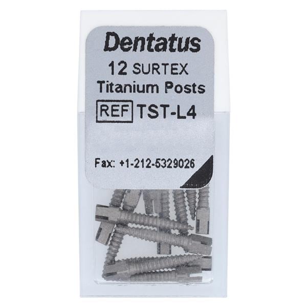 Surtex Posts Titanium Refill 11.8 mm 1.5mm Parallel Sided & Tapered End L4 12/Bx