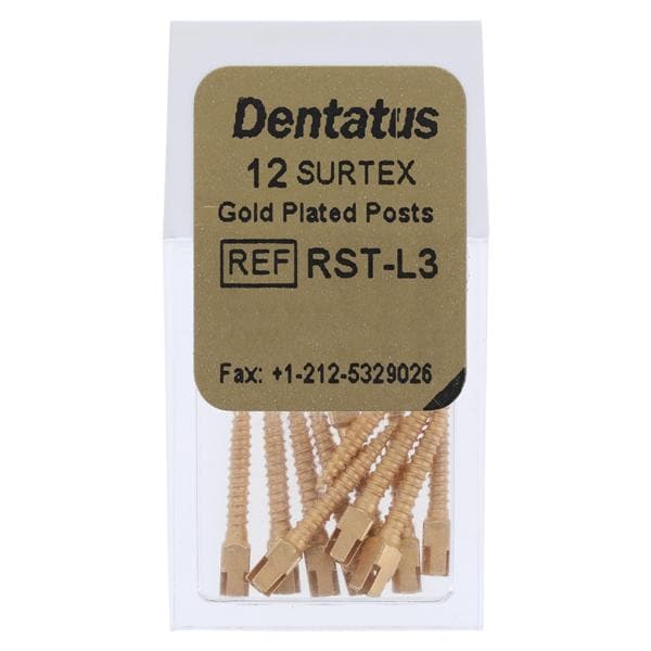 Surtex Posts Gold Plated Refill Long L3 1.35 mm 12/Bx