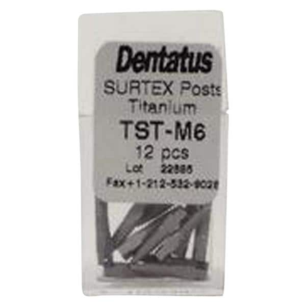 Surtex Posts Titanium Refill 9.3 mm 1.8 mm Parallel Sided & Tapered End M6 12/Bx