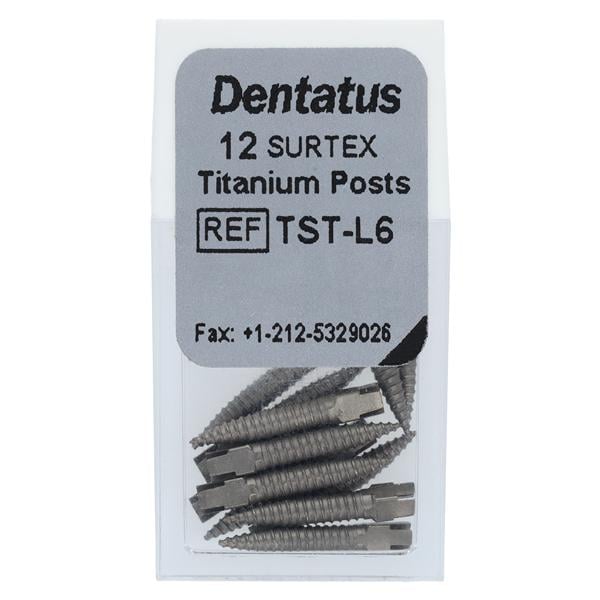 Surtex Posts Titanium 1.8 mm Parallel Sided & Tapered End L6 12/Bx