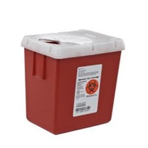 Sharps Container 2.2qt Red 4.75x6.5x7.25" Vertical Drop Plastic EA