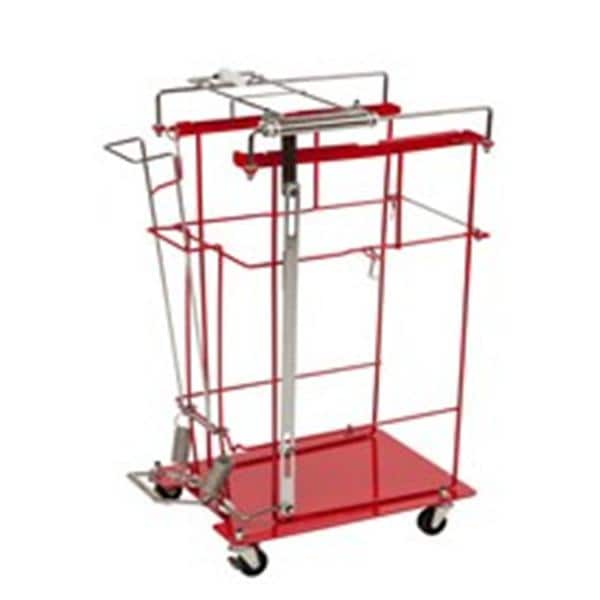 SharpSafety Sharps Cart Red 31x22.75x15.25" Metal For 12/18g Ld Cntnrs Ea