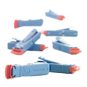 Unistik 3 Incision Device Lancet 18gx1.8mm Safety Blue Ato Ndl Rtrctn 100/Bx