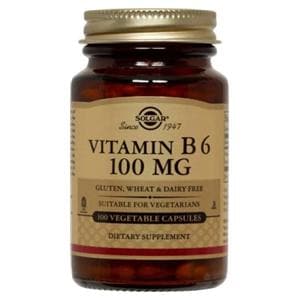 Vitamin B-6 Adult Supplement Vegicaps Vegetarian/Kosher 100mg 100/Bt