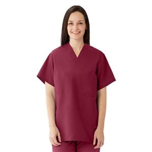 Scrub Shirt 1 Pocket Set-In Sleeves Large Wine Unisex Ea