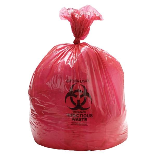 Biohazard Bag 2mil 12x12" Red/Black Zipper Closure LDPE 1000/Ca