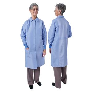 DenLine Protection Plus Lab Coat 3 Pkts Lng Tprd Slves 39 in Large Cl Womens Ea