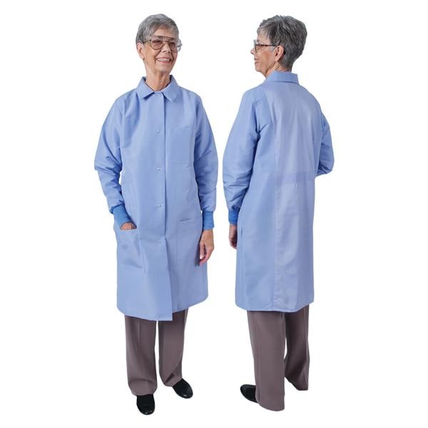 DenLine Protection Plus Lab Coat 3 Pkts Lng Tprd Slves 39 in Large Cl Womens Ea