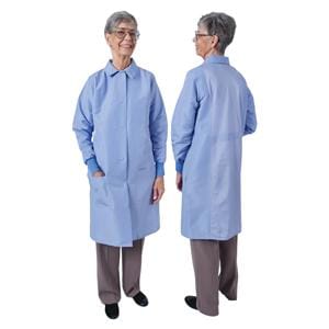 DenLine Protection Plus Lab Coat 3 Pkts Lng Tprd Slves 39 in Medium Cl Womens Ea