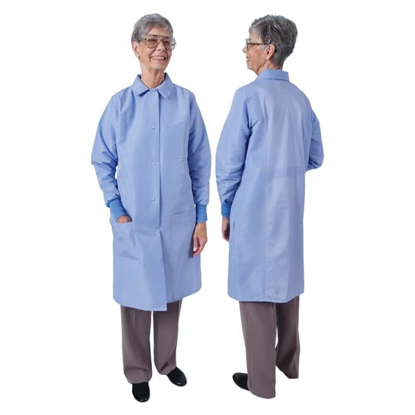 DenLine Protection Plus Lab Coat 3 Pkts Lng Tprd Slves 39 in Medium Cl Womens Ea