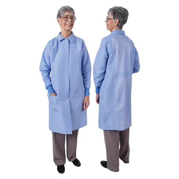 DenLine Protection Plus Lab Coat 3 Pkts Lng Tprd Slves 39 in Small Cl Womens Ea